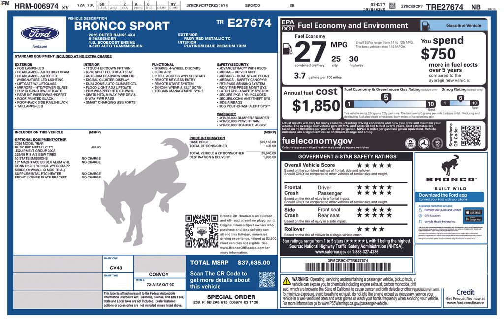 ford bronco sport 2026 3FMCR9CN7TRE27674 image ford bronco sport 2026 3FMCR9CN7TRE27674 image